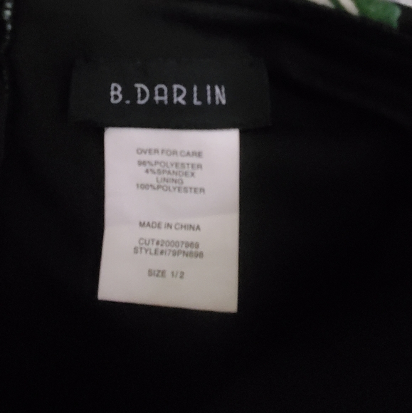 Homecoming dress B. DARLIN Size 1 / 2 Roses Red Black Dance - Picture 3 of 5